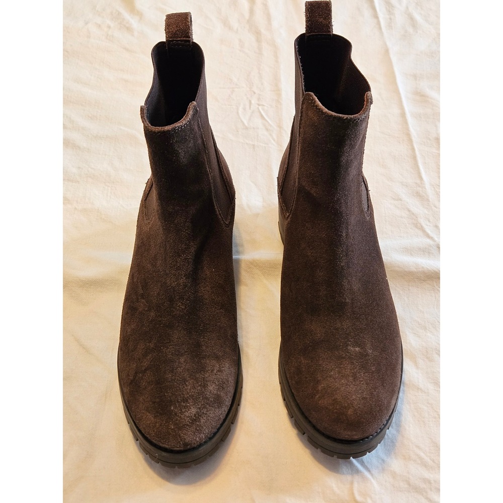 Joie Dark‎ Brown Suede Chelsea Boots Women Size 9 Ankle Boots Lug Sole